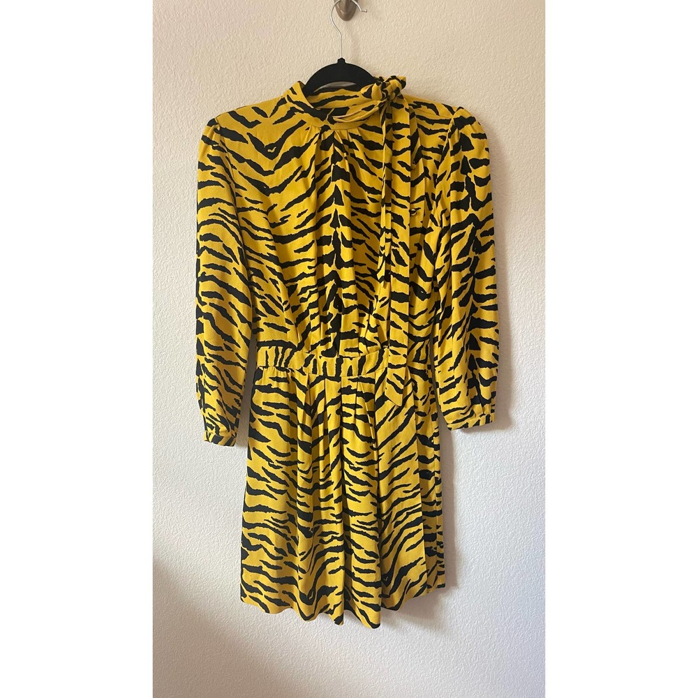 Saint Laurent Tiger Crepe Dress - Picture 12 of 15